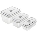 Ensemble de 3 boites en verre rectangulaires pour Pompe Sous-vide Fresh & Save